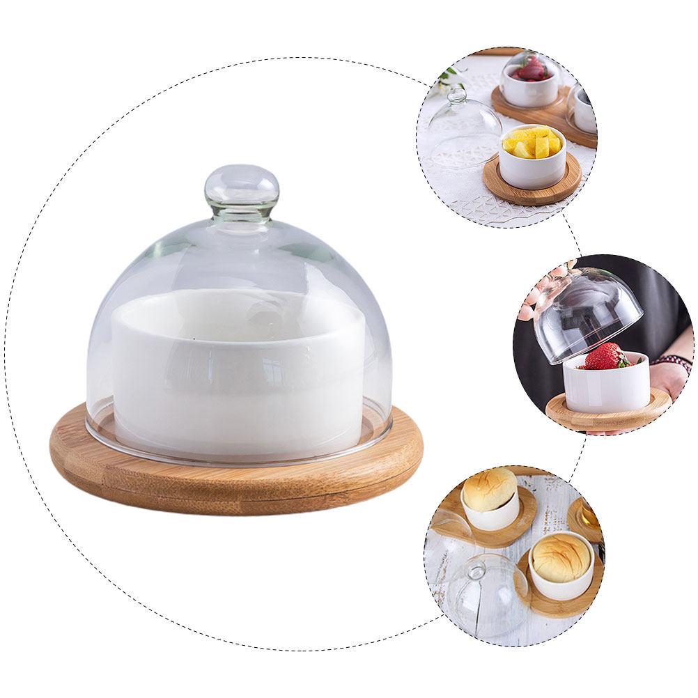 Şeffaf Cam Kubbeli Kapaklı Ser - Wooden Serving Tray incelemesi ve fiyatı