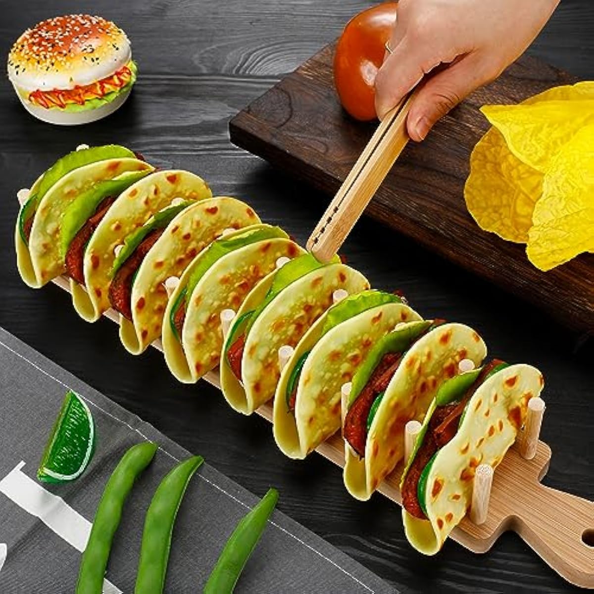 Bambu Taco Servis Rafı Seti 4  - Wooden Serving Tray incelemesi ve fiyatı